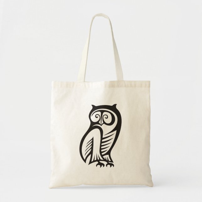 Owl Symbol Black Tote Bag (Front)