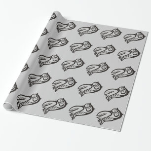 Owl Symbol Black Wrapping Paper