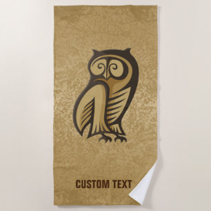 Owl Symbol Colour Beach Towel