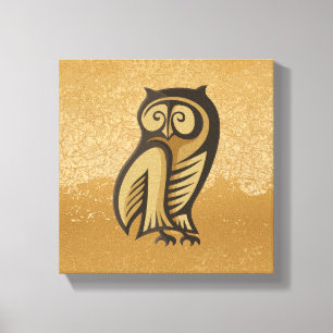 Owl Symbol Colour Canvas Print
