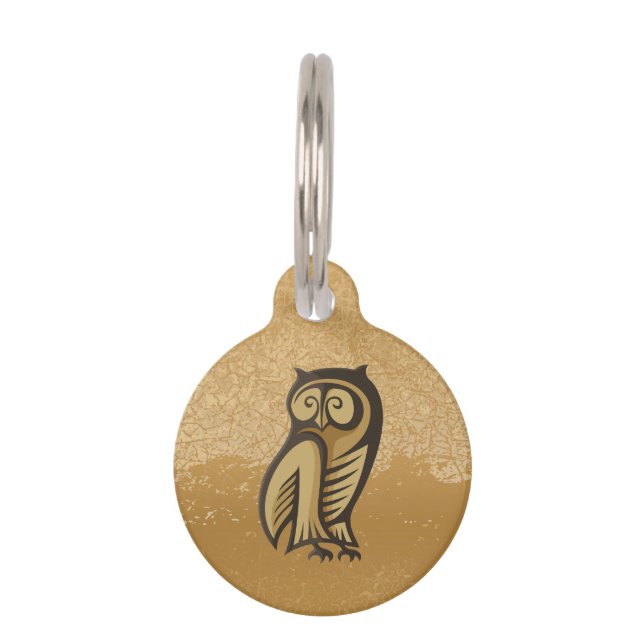 Owl Symbol Colour Pet Tag (Front)