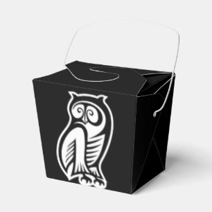 Owl Symbol White Favor Box