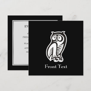 Owl Symbol White Invitation