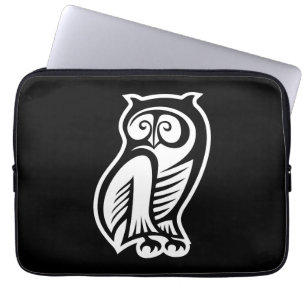 Owl Symbol White Laptop Sleeve