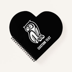 Owl Symbol White Notebook