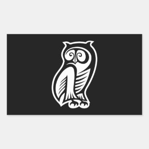 Owl Symbol White Sticker