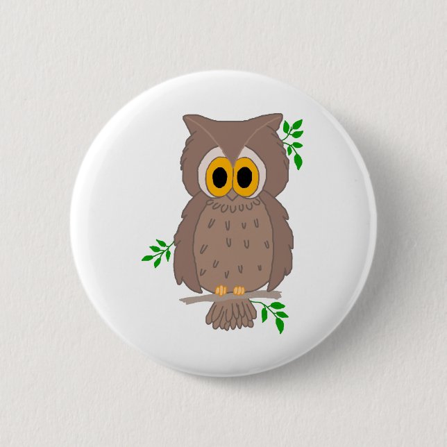 Owl-t 2 Inch Round Button (Front)