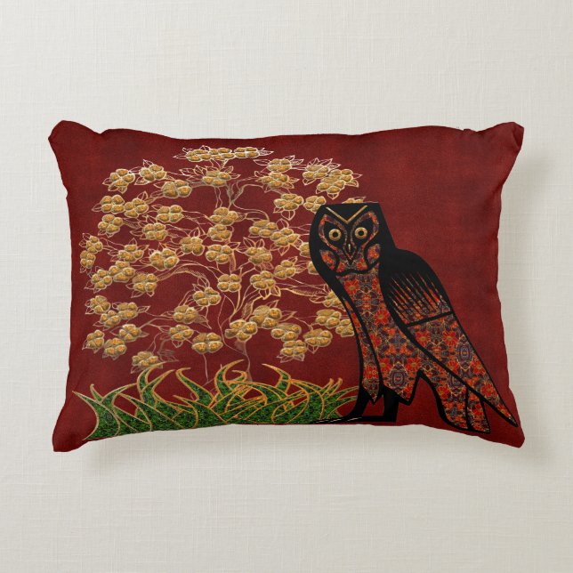 Owl Tapestry Decorative Pillow (Front)