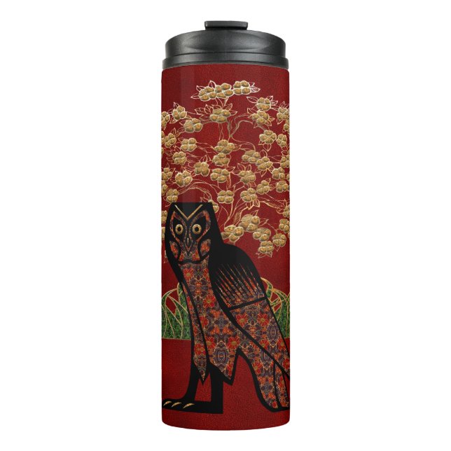 Owl Tapestry Thermal Tumbler (Front)