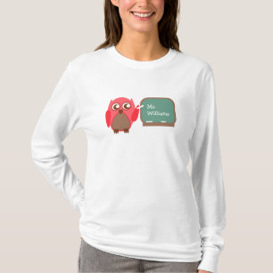 Owl Teacher At Chalkboard Personalized Shirt