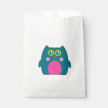 Owl Teal Purple Favour Bag Birthday Party