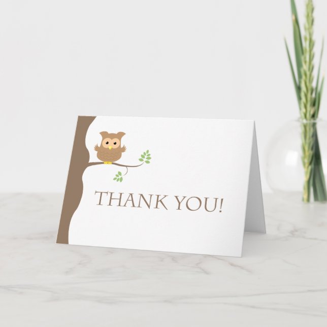 Owl Thank You Card (Front)