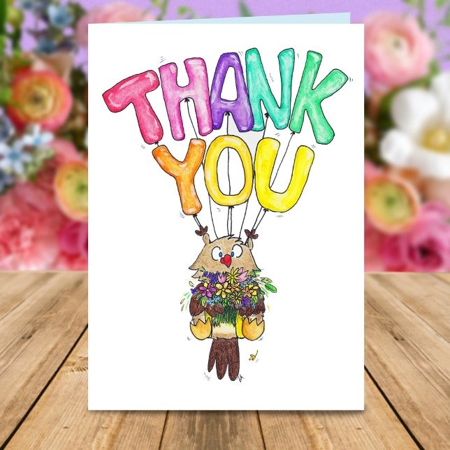 OWL THANK YOU greeting card by Nicole Janes (Creator Uploaded)