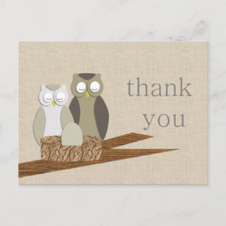 Owl Thank You Postcard
