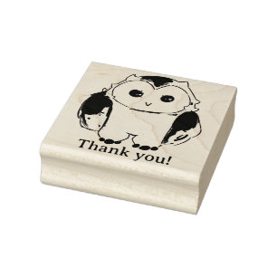 Owl, thank you! rubber stamp