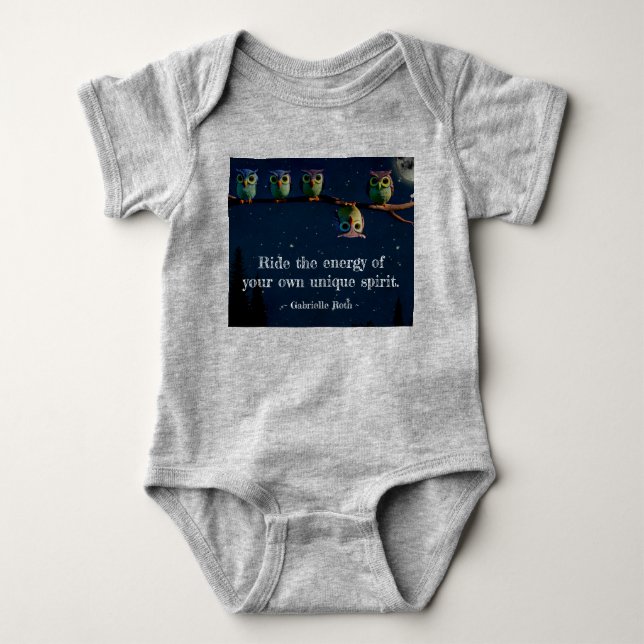 Owl That's Different With Unique Quote Collage Baby Bodysuit (Front)