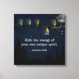 Owl That's Different With Unique Quote Collage Canvas Print