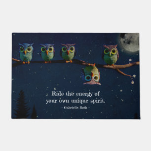 Owl That's Different With Unique Quote Collage Doormat