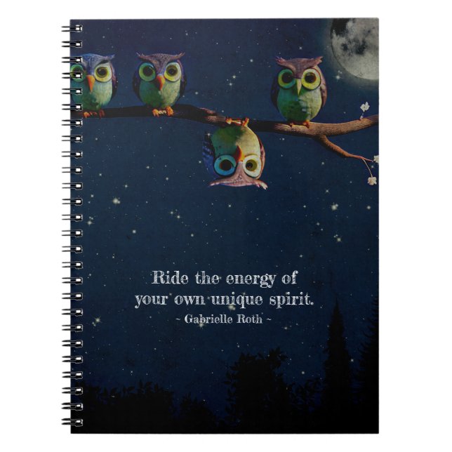 Owl That's Different With Unique Quote Collage Notebook (Front)