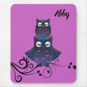 Owl Themed Personalized Mousepad
