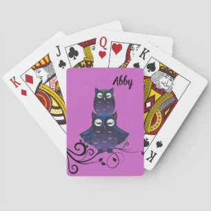 Owl Themed Personalized Playing Cards