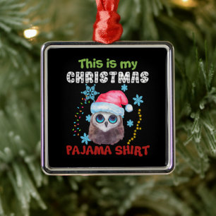 Owl This Is My Christmas Pajama Shirt Metal Ornament