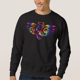 Owl Tie Dye Colours Hippy Tribal Design Sweatshirt