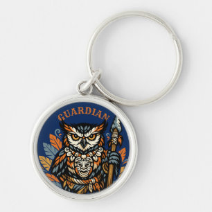 Owl Tribal Warrior, Guardian of the Night Keychain