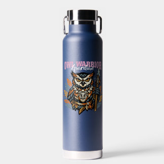 Owl Tribal Warrior, Guardian of the Night Water Bottle