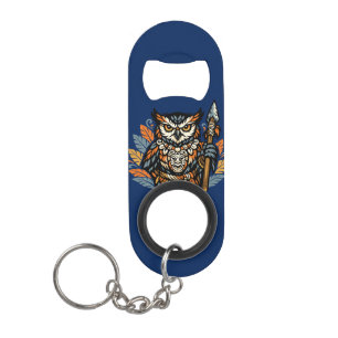 Owl Tribal Warrior Keychain Bottle Opener