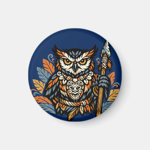 Owl Tribal Warrior Samll Gift Magnet