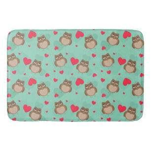 Owl Valentine's Day Bath Mat