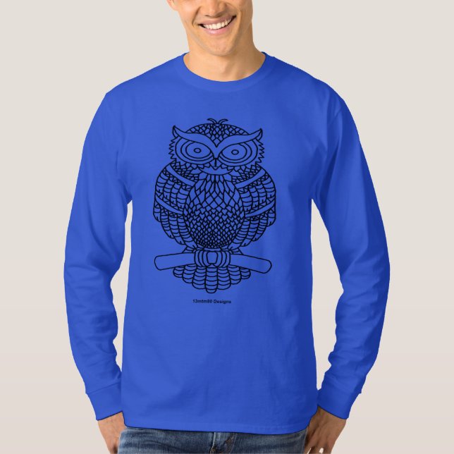 Owl (vivid) - Men's Long Sleeve Shirt (Front)