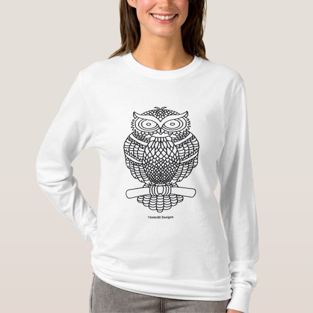 Owl (vivid) - Women's Long Sleeve Shirt (Front)