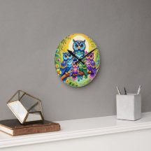 Owl wall clock