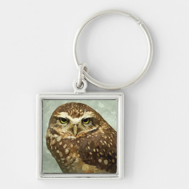Owl Watercolor Keychain (Front)