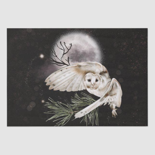 Owl Watercolor Tissue Paper (Front)