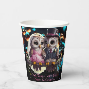 Owl Wedding Personalised  Paper Cups