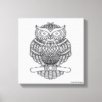 Owl (white) - Canvas