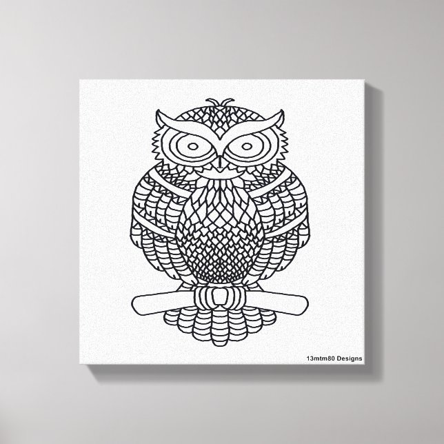 Owl (white) - Canvas Print (Front)
