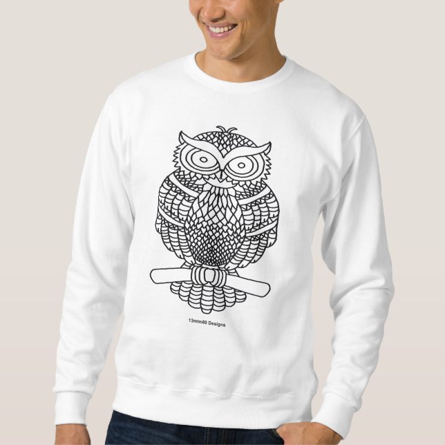Owl (white) - Men's Sweatshirt (Front)