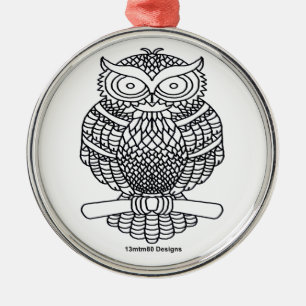 Owl (white round) - Premium Ornament