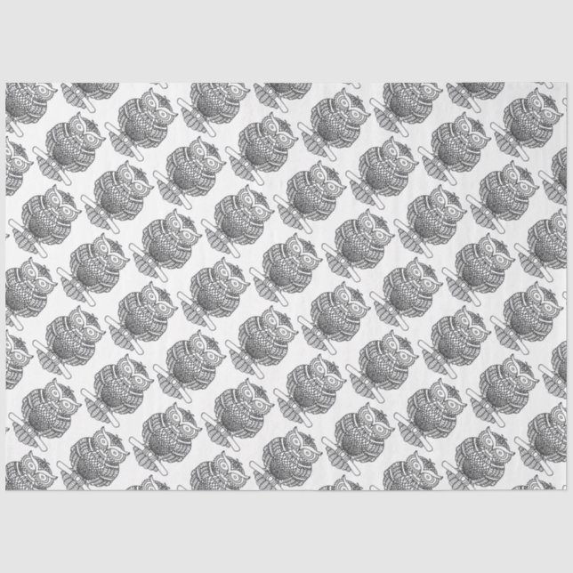 Owl (white) - Tissue Paper (Front)