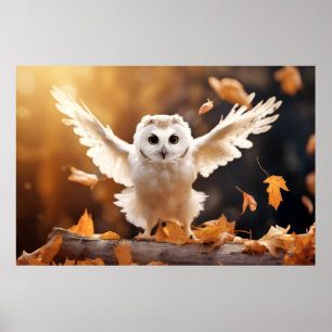 Owl Wild Bird Animal Tranquil Peaceful  Poster