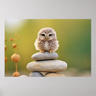 Owl Wild Bird Animal Tranquil Peaceful  Poster