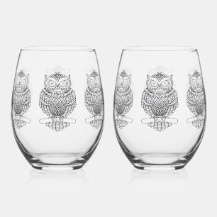 Owl - Wine Glass