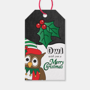 Owl Wish you a Merry Christmas Gift Tags