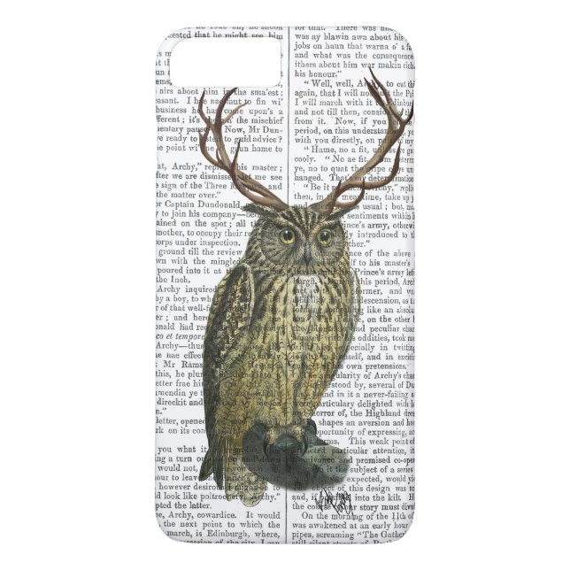 Owl with Antlers plain 2 Case-Mate iPhone Case (Back)