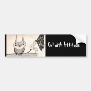 Owl With Attitude - Bumper sticker