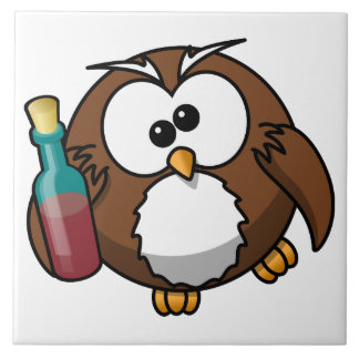 Owl with Bottle Tile